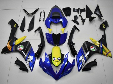 Carénages Moto Yamaha YZF R1 2007-2008 - Bleu Jaune Noir Requin