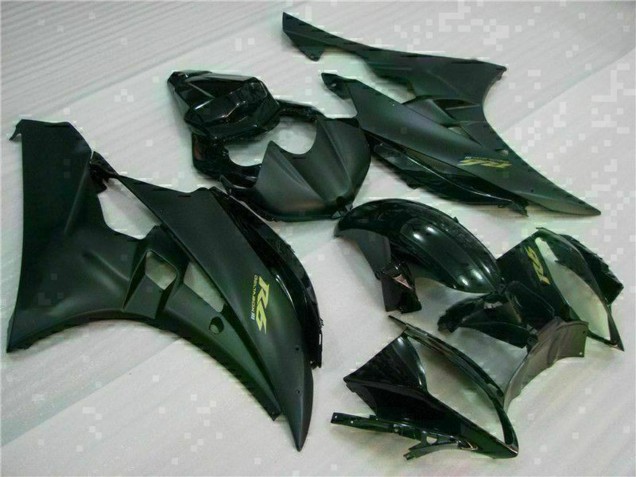 Carénages Moto Yamaha YZF R6 2006-2007 - Noir Brillant Noir Mat Or Décalque