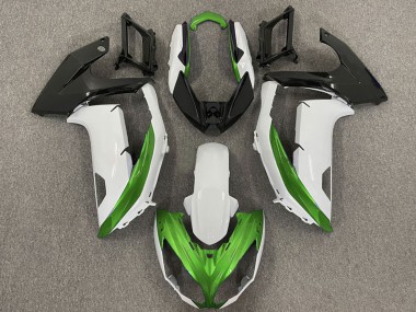 Carénages Moto Kawasaki Ninja 650R 2009-2011 - Blanc Vert Noir Mat
