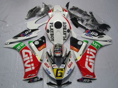Carénages Moto Honda CBR1000RR 2012-2016 - Blanc Rouge Vert Givi PlayBoy