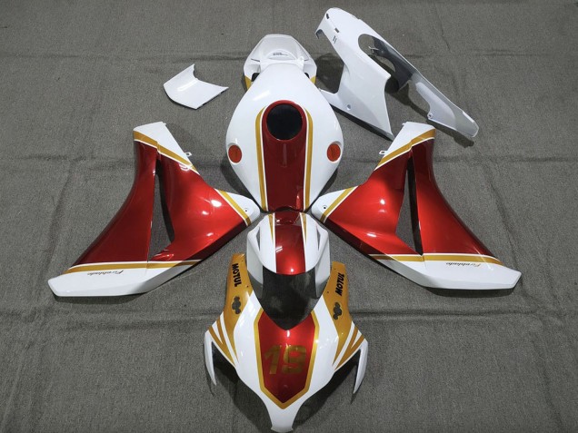 Carénages Moto Honda CBR1000RR 2008-2011 - Blanc Rouge Or