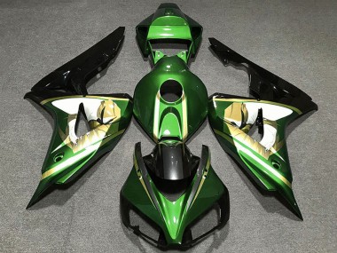 Carénages Moto Honda CBR1000RR 2006-2007 - Vert Blanc Or Noir Brillant