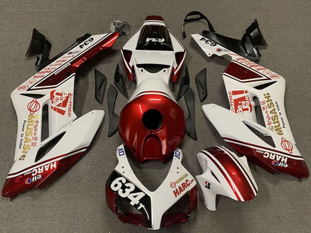 Carénages Moto Honda CBR1000RR 2004-2005 - Blanc Rouge Musashi 634