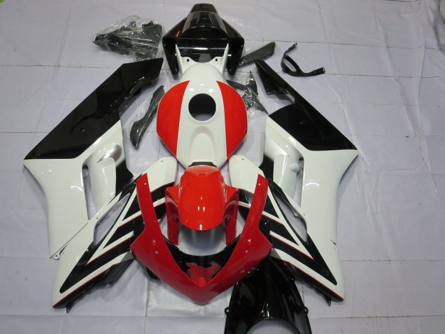 Carénages Moto Honda CBR1000RR 2004-2005 - Blanc Rouge Noir Brillant Bande