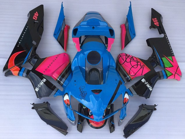 Carénages Moto Honda CBR600RR 2005-2006 - Bleu Requin Rose