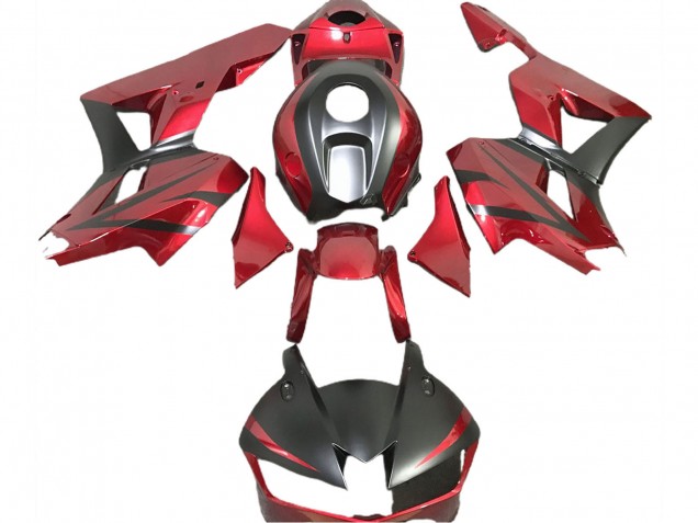 Carénages Moto Honda CBR600RR 2013-2026 - Rouge Foncé Noir Mat