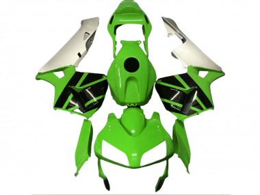 Carénages Moto Honda CBR600RR 2003-2004 - Argent Vert Noir Brillant