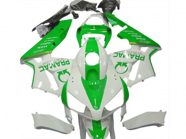 Carénages Moto Honda CBR600RR 2005-2006 - Blanc Vert Clair Pramac