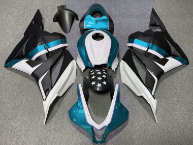 Carénages Moto Honda CBR600RR 2009-2012 - Blanc Bleu Noir Mat Étoile