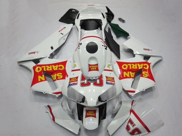 Carénages Moto Honda CBR600RR 2003-2004 - Blanc Rouge Jaune San Carlo 58