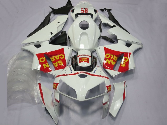 Carénages Moto Honda CBR600RR 2005-2006 - Blanc Rouge Jaune San Carlo 58