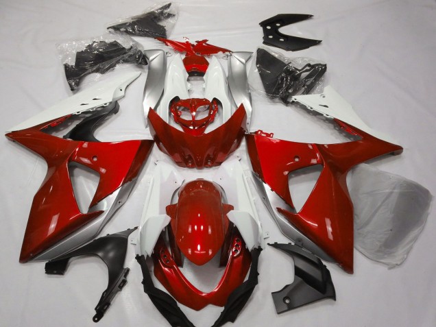 Carénages Moto Suzuki GSXR 1000 2009-2016 - Blanc Argent Rouge