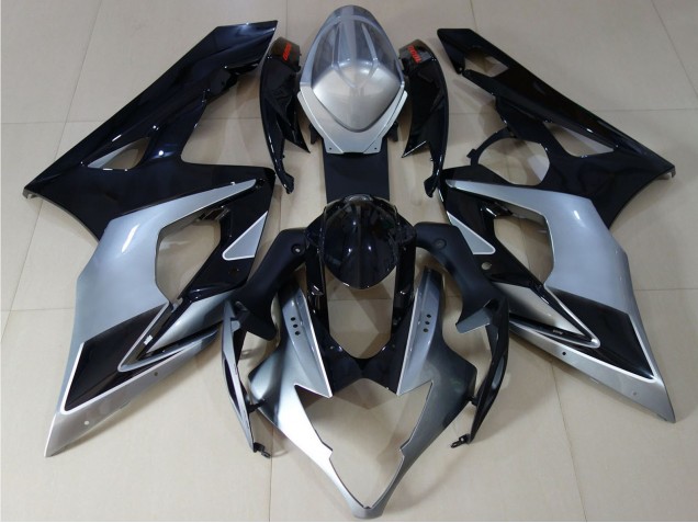 Carénages Moto Suzuki GSXR 1000 2005-2006 - Noir Brillant Argent