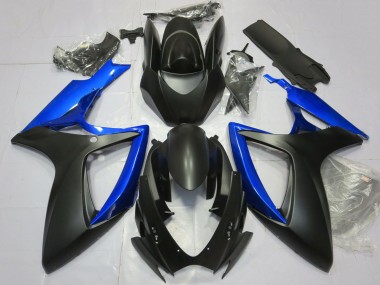Carénage Moto Suzuki GSXR 600 / GSXR 750 2006-2007 - Bleu Noir Mat