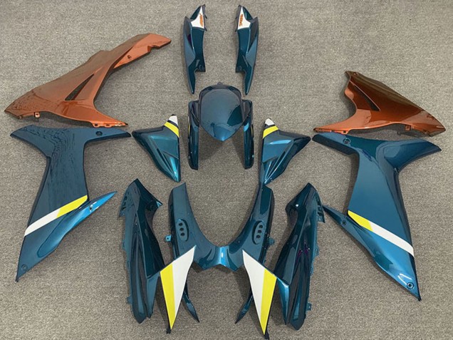 Carénages Moto Suzuki GSXR 600 / GSXR 750 2011-2024 - Bleu Clair Orange Blanc Jaune