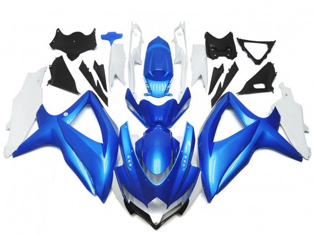 Carénages Moto Suzuki GSXR 600 / GSXR 750 2008-2010 - Blanc Bleu Clair