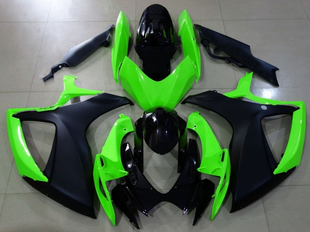 Carénages Moto Suzuki GSXR 600 / GSXR 750 2006-2007 - Vert Noir Brillant Noir Mat