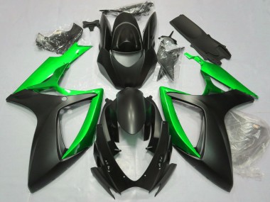 Carénages Moto Suzuki GSXR 600 / GSXR 750 2006-2007 - Noir Mat Vert
