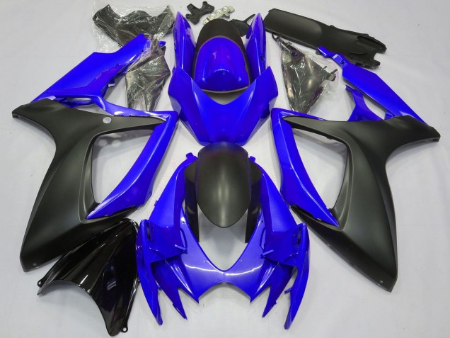 Carénages Moto Suzuki GSXR 600 / GSXR 750 2006-2007 - Bleu Noir Mat