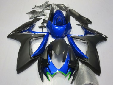 Carénages Moto Suzuki GSXR 600 / GSXR 750 2006-2007 - Bleu Noir Mat Vert OEM Style