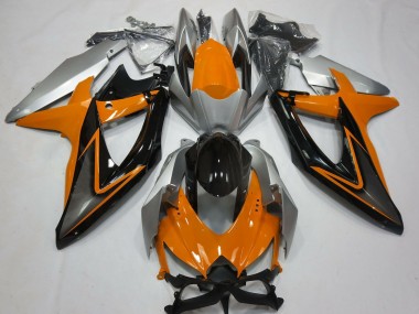 Carénages Moto Suzuki GSXR 600 / GSXR 750 2008-2010 - Argent Orange Noir Brillant