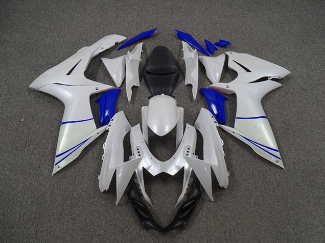 Carénages Moto Suzuki GSXR 600 / GSXR 750 2011-2024 - Blanc Bleu Perle Foncé