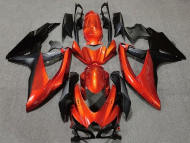 Carénages Moto Suzuki GSXR 600 / GSXR 750 2008-2010 - Orange Noir Mat