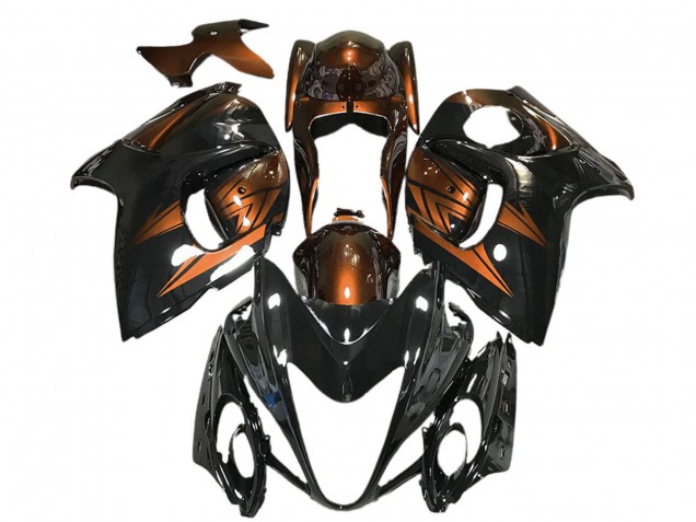 Carénages Moto Suzuki GSXR 1300 2008-2020 - Noir Brillant Orange Foncé