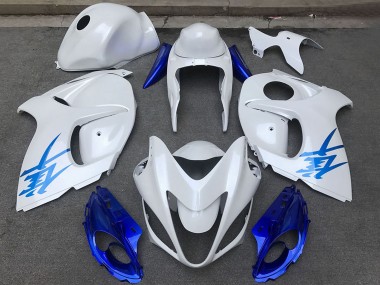 Carénages Moto Suzuki GSXR 1300 2008-2020 - Blanc Brillant Bleu