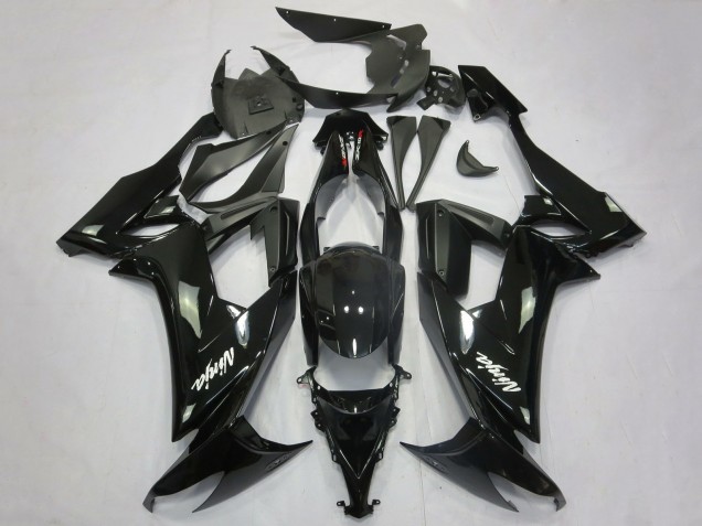 Carénages Moto Kawasaki ZX10R 2008-2010 - Noir Brillant Noir Mat Blanc Décalque