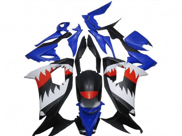 Carénages Moto Kawasaki ZX10R 2008-2010 - Bleu Noir Blanc Rouge Requin
