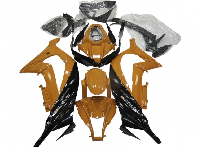 Carénages Moto Kawasaki ZX10R 2011-2015 - Orange Foncé Noir Brillant