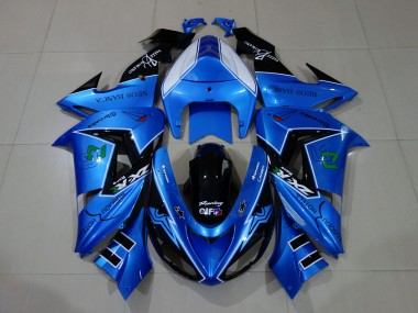 Carénages Moto Kawasaki ZX10R 2006-2007 - Bleu Liquide Noir Brillant