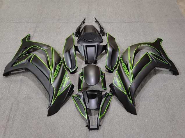 Carénages Moto Kawasaki ZX10R 2011-2015 - Noir Mat Vert Doubler