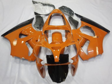 Carénages Moto Kawasaki ZX6R 2000-2002 - Orange Noir Brillant