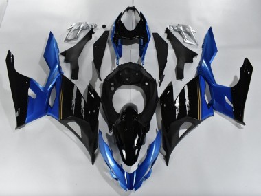 Carénages Moto Kawasaki Ninja 400 2018-2024 - Bleu Noir Brillant