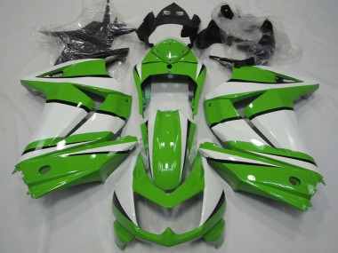 Carénages Moto Kawasaki Ninja 250 2008-2012 - Blanc Vert Noir