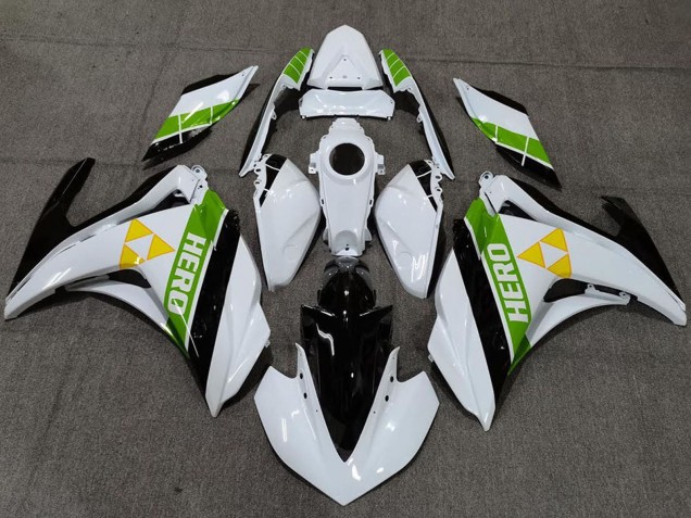 Carénages Moto Yamaha R3 2015-2018 - Blanc Vert Noir Brillant