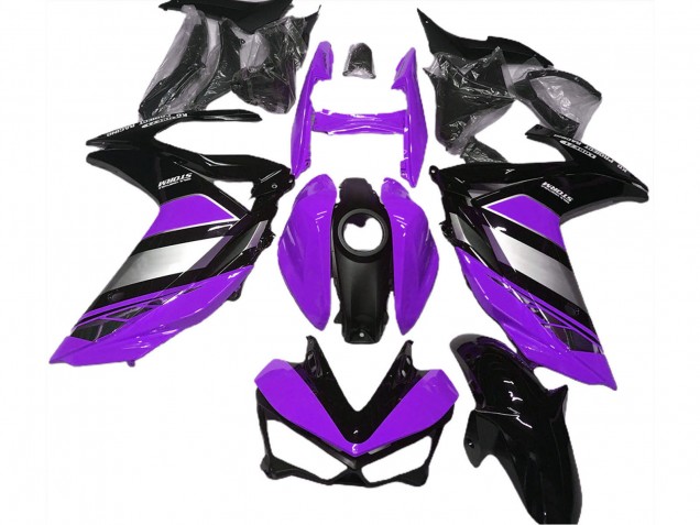 Carénages Moto Yamaha R3 2015-2018 - Violet Argent Noir Brillant