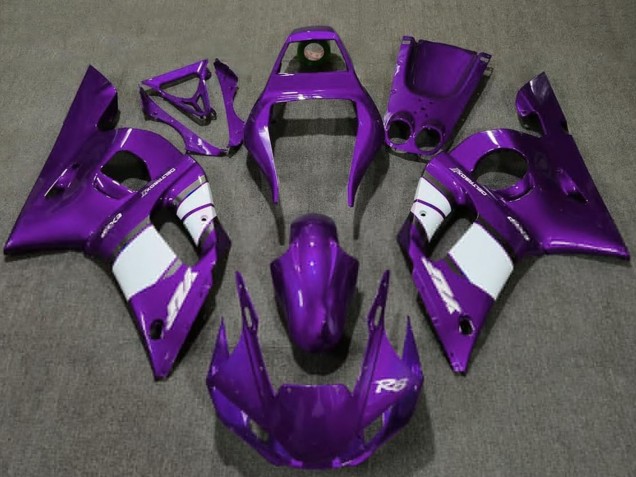 Carénages Moto Yamaha R6 1998-2002 - Violet Foncé Blanc
