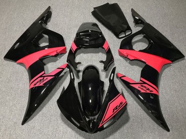 Carénages Moto Yamaha R6 2003-2004 - Noir Brillant Rose