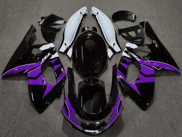 Carénages Moto Yamaha YZF600R Thundercat 1996-2007 - Noir Brillant Violet Blanc