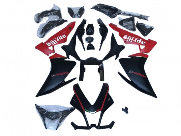 Carénages Moto ABS Aprilia RSV4 1000 2009-2015 - Noir Mat Rouge
