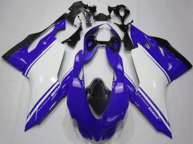 Carénages Moto Ducati 1199 2011-2014 - Bleu Brillant Blanc Noir