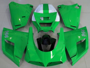 Carénages Moto Ducati 996 1993-2005 - Vert Brillant Blanc
