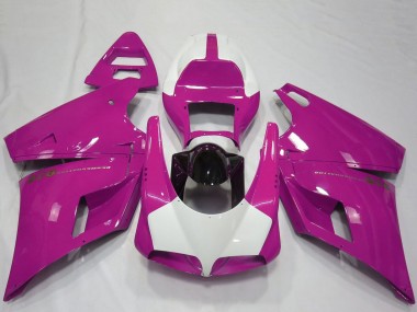 Carénages Moto Ducati 916 1993-2005 - Rose Blanc Noir Brillant Performance
