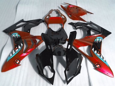 Carénages Moto BMW S1000RR 2017-2018 - Rouge Noir Brillant Requin