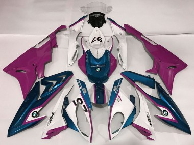 Carénages Moto BMW S1000RR 2009-2014 - Blanc Violet Bleu
