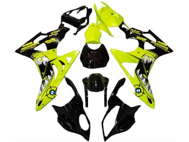 Carénages Moto BMW S1000RR 2009-2014 - Haute Visibilité Jaune Noir Brillant Requin