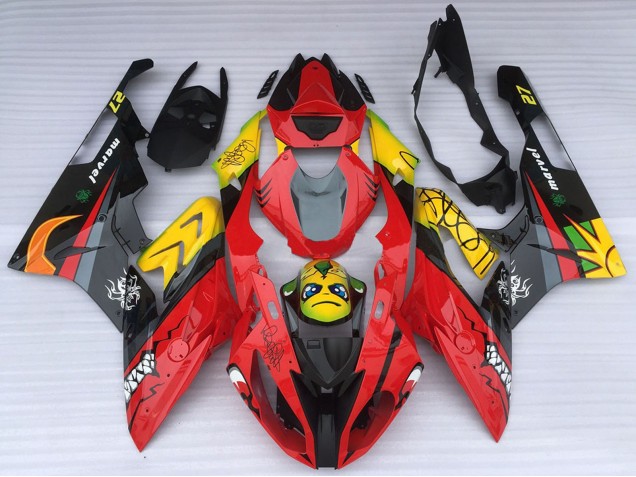Carénages Moto BMW S1000RR 2015-2016 - Jaune Rouge Noir Requin